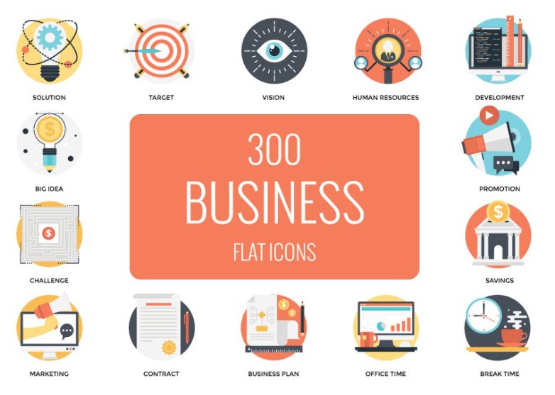 [Creativemarket] 300 Flat Business Icons_0.jpg